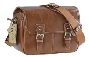2. Koolertron Vintage PU LeatureCamera Bag