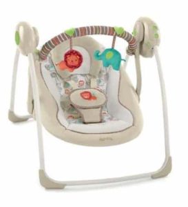 6. Comfort & Harmony Cozy Kingdom Portable Swing